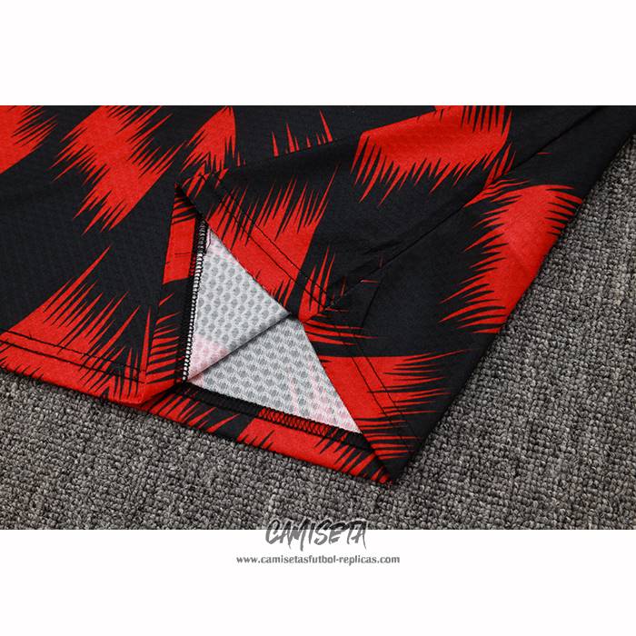 Chandal del Flamengo 2025-2026 Manga Corta Negro Rojo - Pantalon Corto